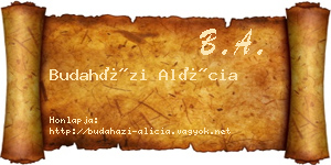 Budaházi Alícia névjegykártya